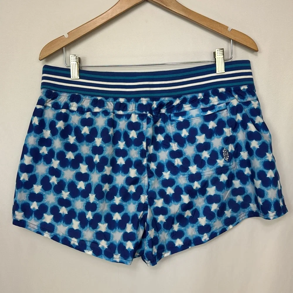 Free People Movement Pleated Shorts Size XL‎ Blue White Women’s High Rise